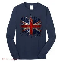 Ripped UK Great Britain Union Jack Torn Flag Long Sleeve Shirt thumb 0
