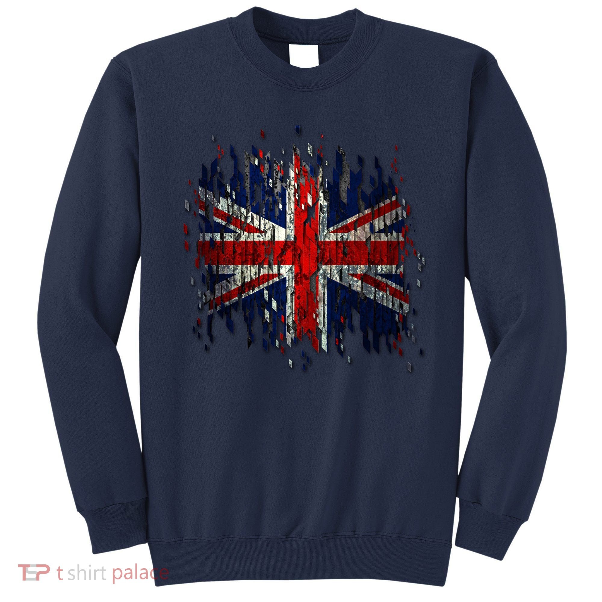 Ripped UK Great Britain Union Jack Torn Flag Sweatshirt