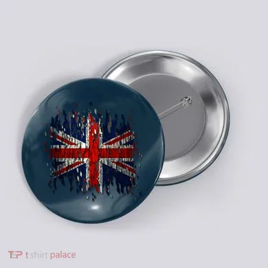 Ripped UK Great Britain Union Jack Torn Flag Button