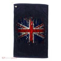 Ripped UK Great Britain Union Jack Torn Flag Golf Towel thumb 0