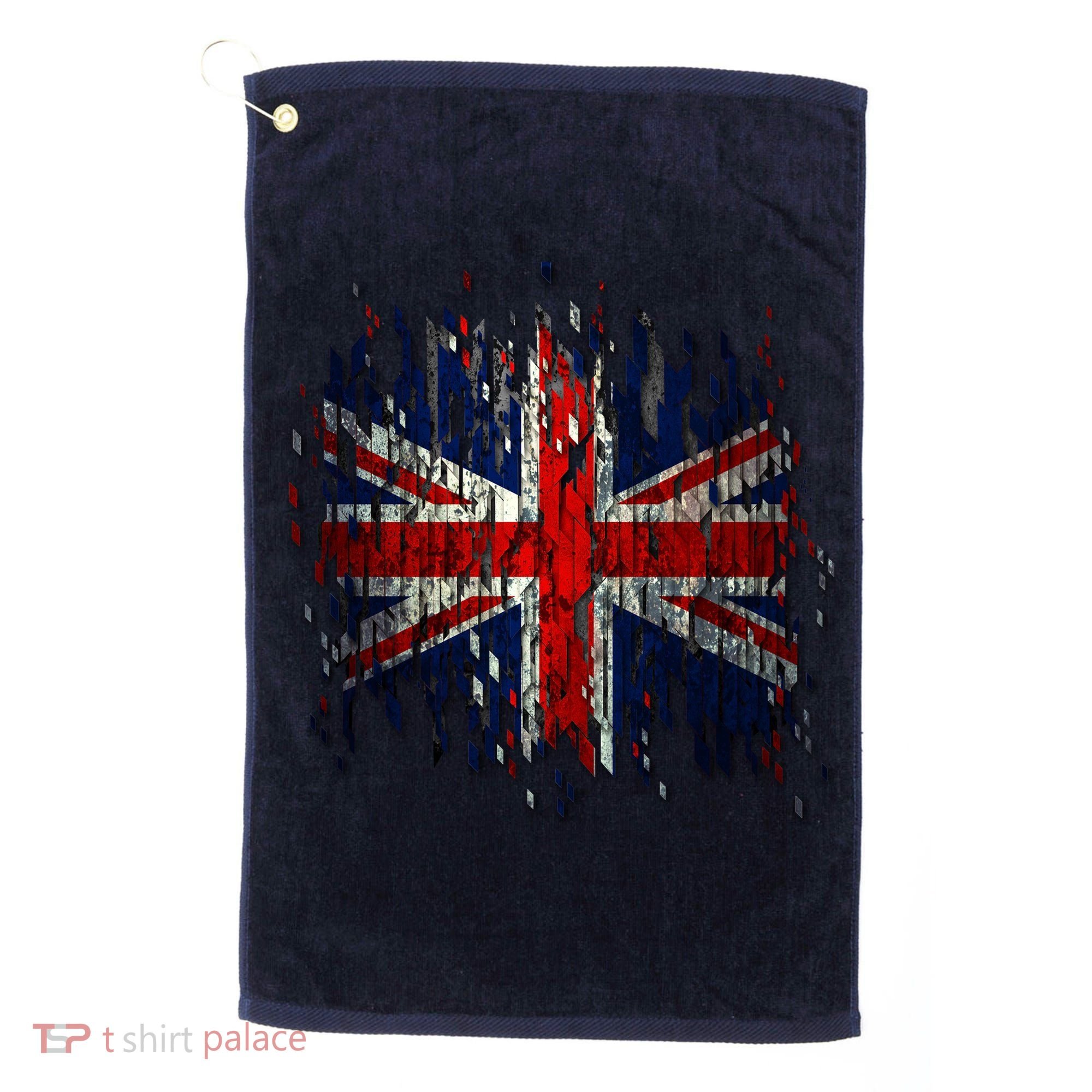 Ripped UK Great Britain Union Jack Torn Flag Golf Towel