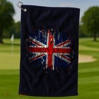 Ripped UK Great Britain Union Jack Torn Flag Golf Towel thumb 1