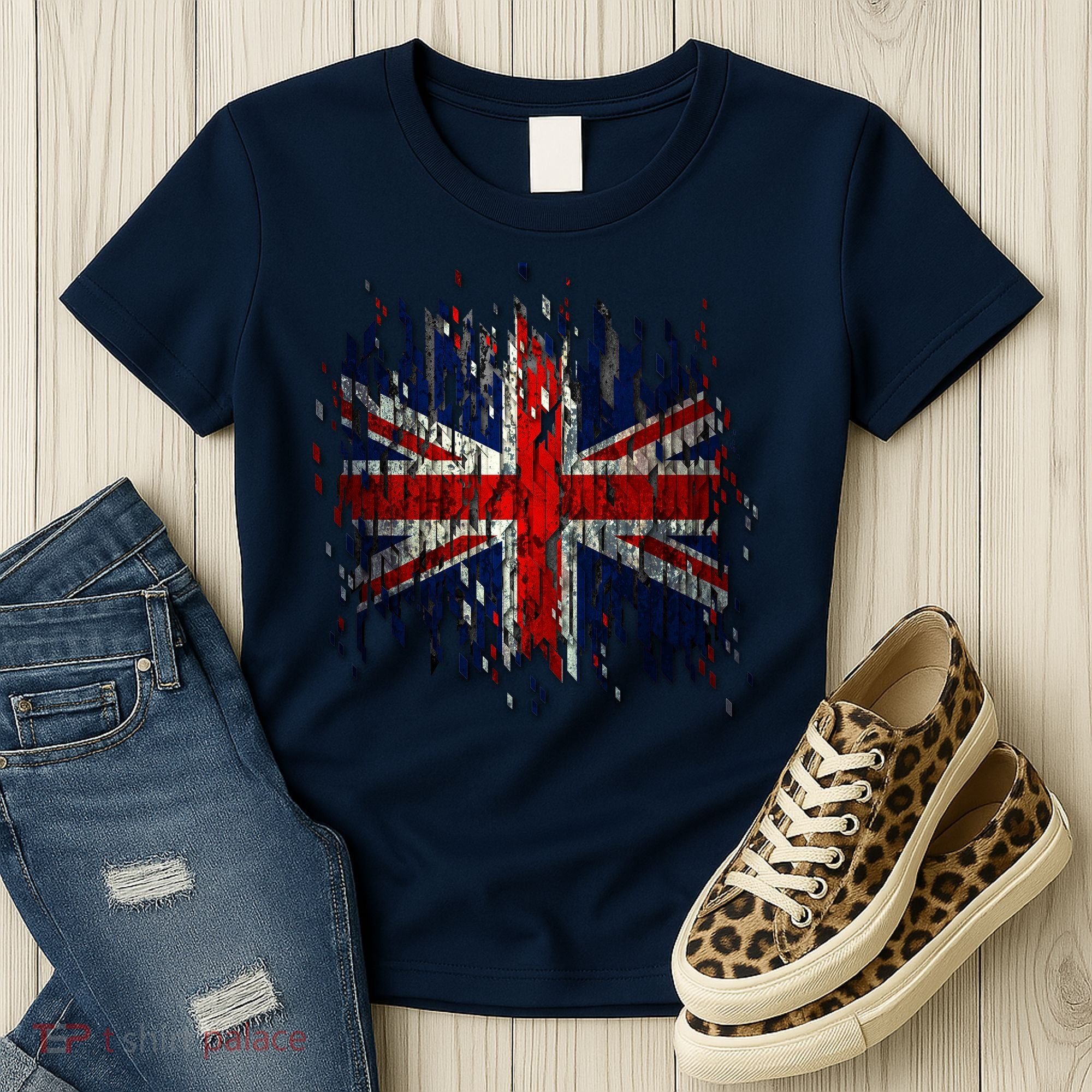Ripped UK Great Britain Union Jack Torn Flag Women's T-Shirt