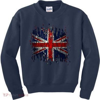 Ripped UK Great Britain Union Jack Torn Flag Kids Sweatshirt