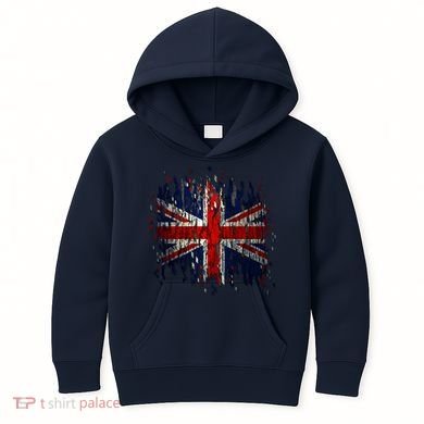 Ripped UK Great Britain Union Jack Torn Flag Kids Hoodie