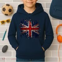 Ripped UK Great Britain Union Jack Torn Flag Kids Hoodie thumb 2