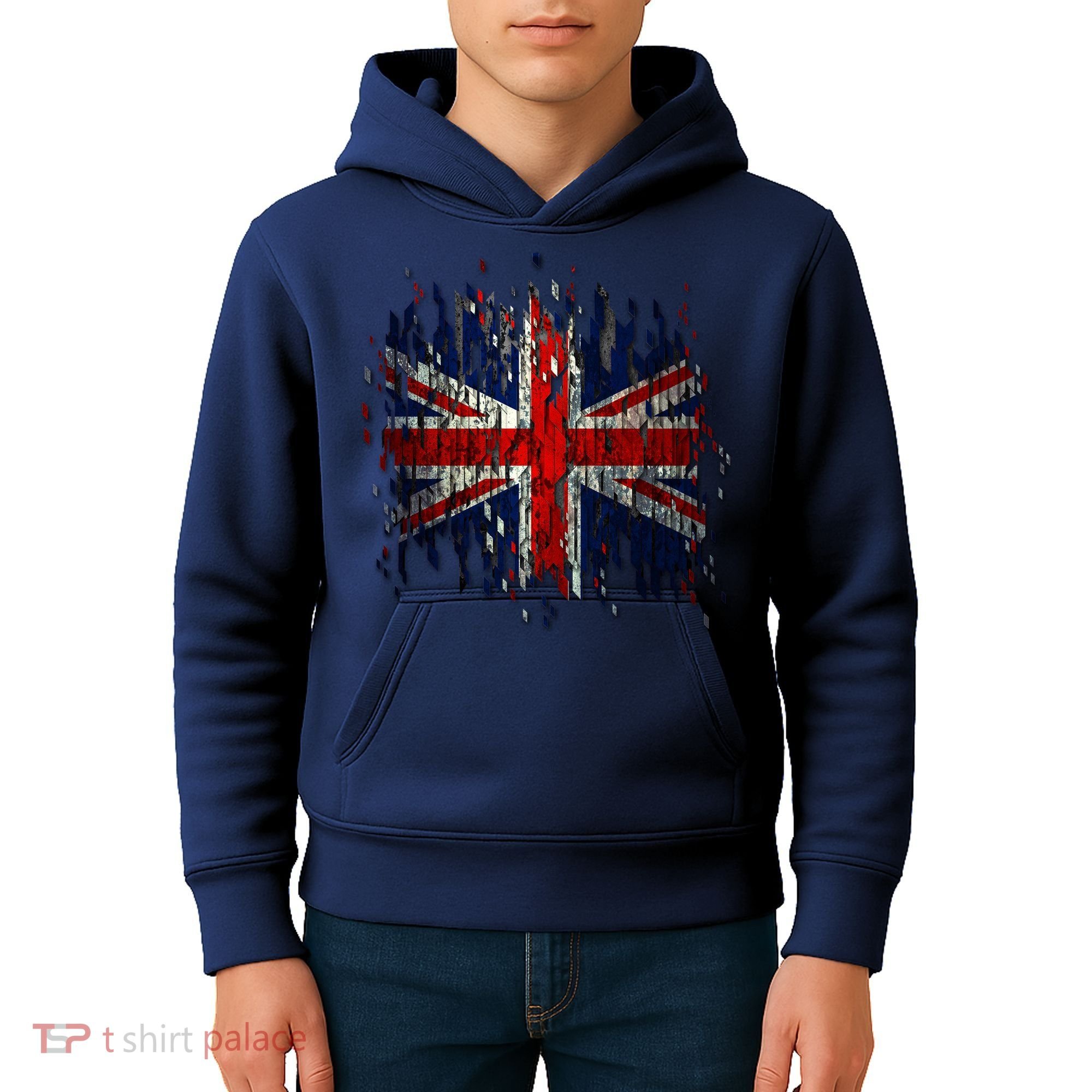 Ripped UK Great Britain Union Jack Torn Flag Kids Hoodie