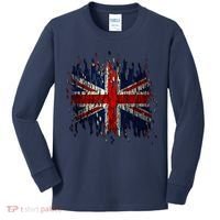 Ripped UK Great Britain Union Jack Torn Flag Kids Long Sleeve Shirt thumb 0