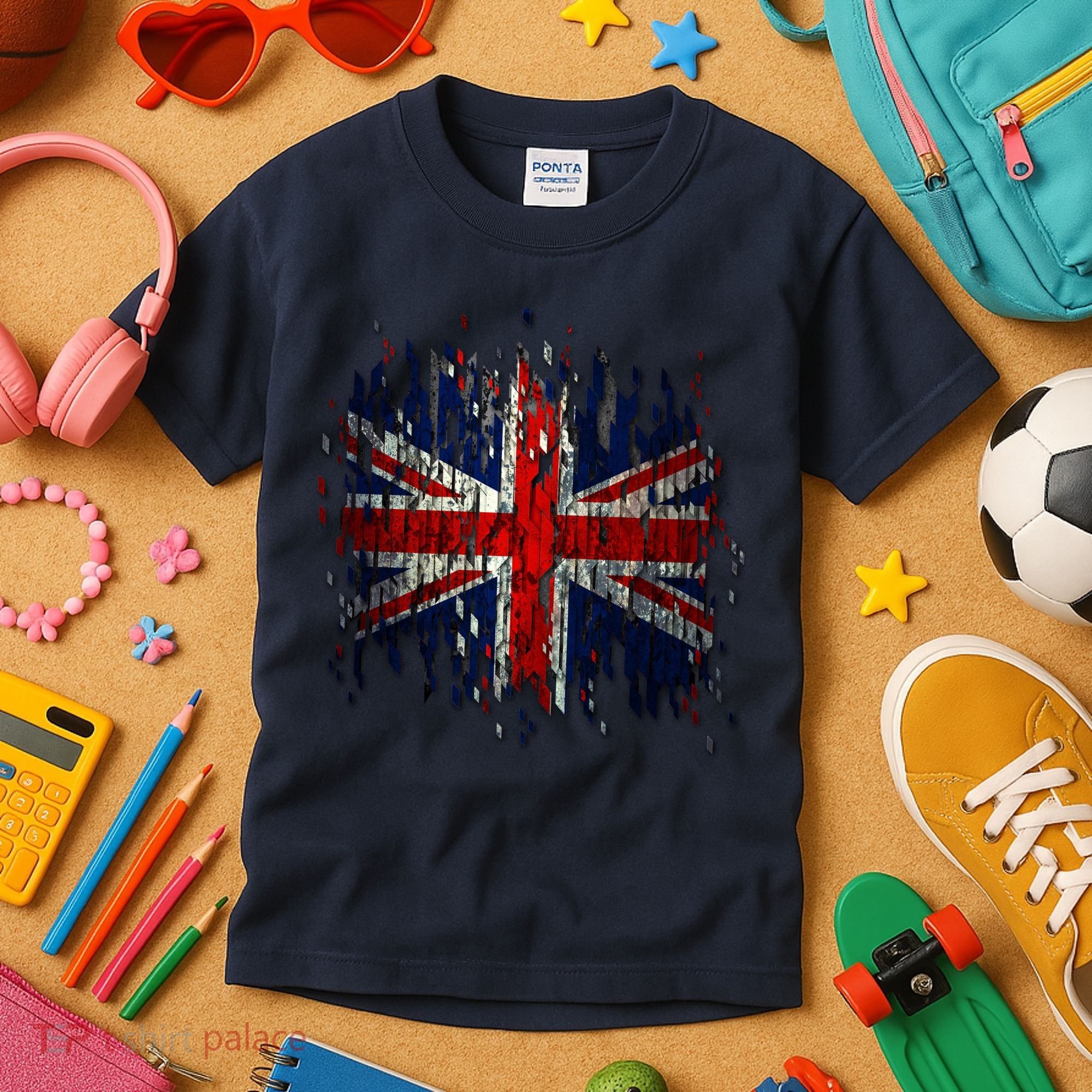 Ripped UK Great Britain Union Jack Torn Flag Kids T-Shirt