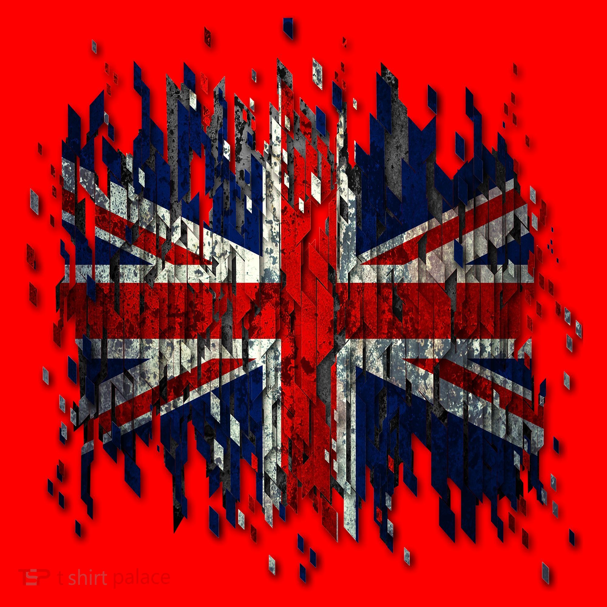 Ripped UK Great Britain Union Jack Torn Flag Santa Hat