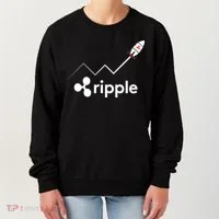 Ripple XRP To the Moon Crypto Rocket Chart Women's Sweatshirt thumb 0