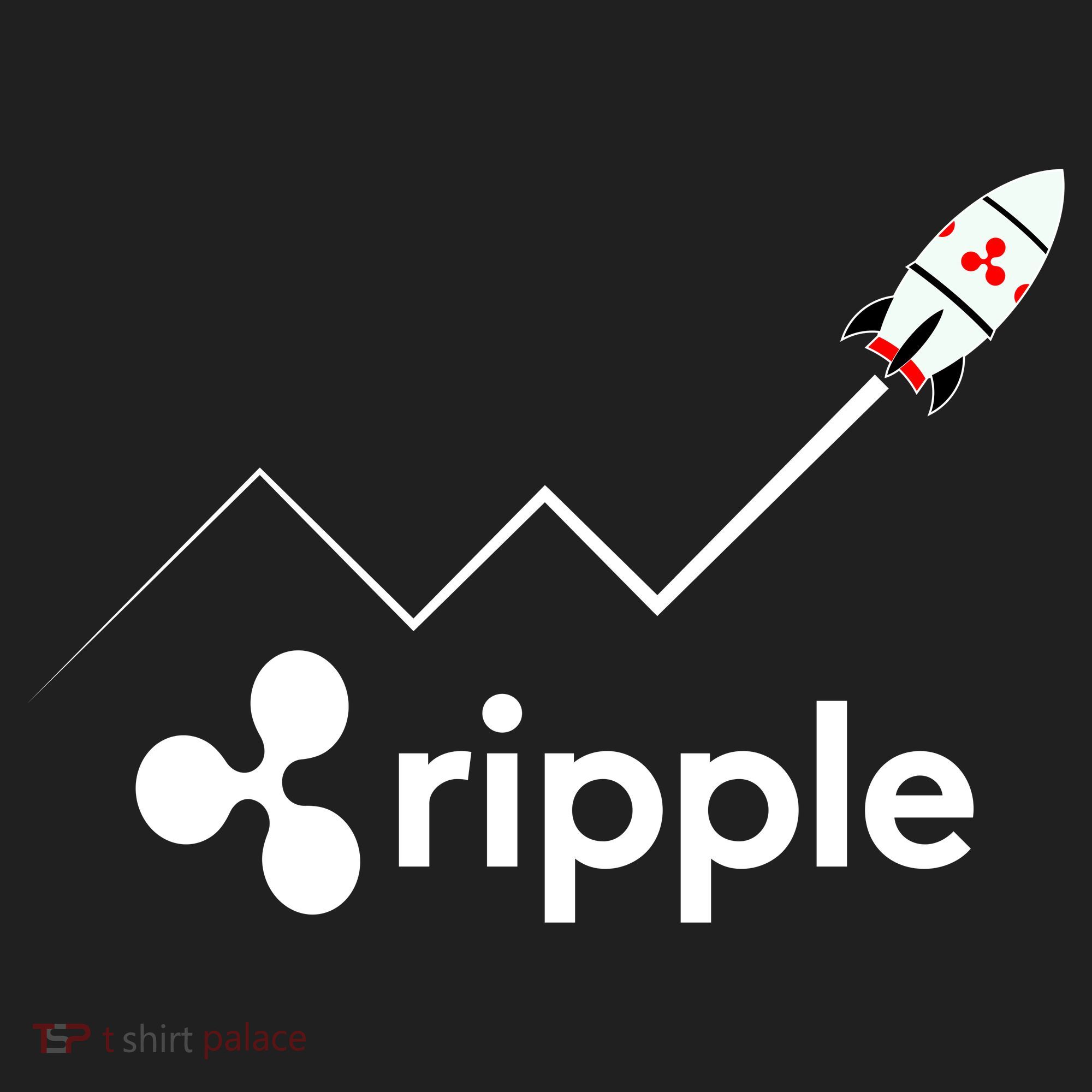 Ripple XRP To the Moon Crypto Rocket Chart Women's Sweatshirt