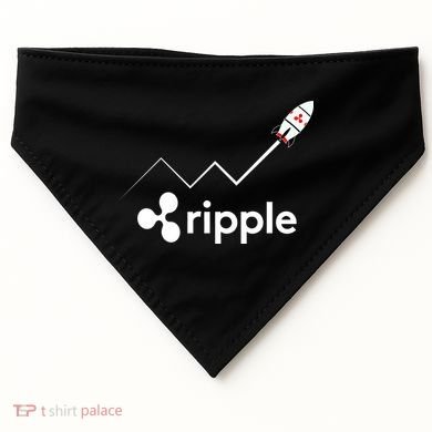 Ripple XRP To the Moon Crypto Rocket Chart USA-Made Doggie Bandana