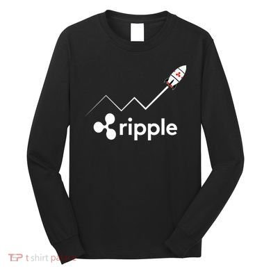 Ripple XRP To the Moon Crypto Rocket Chart Long Sleeve Shirt