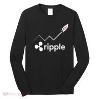 Ripple XRP To the Moon Crypto Rocket Chart Long Sleeve Shirt thumb 0