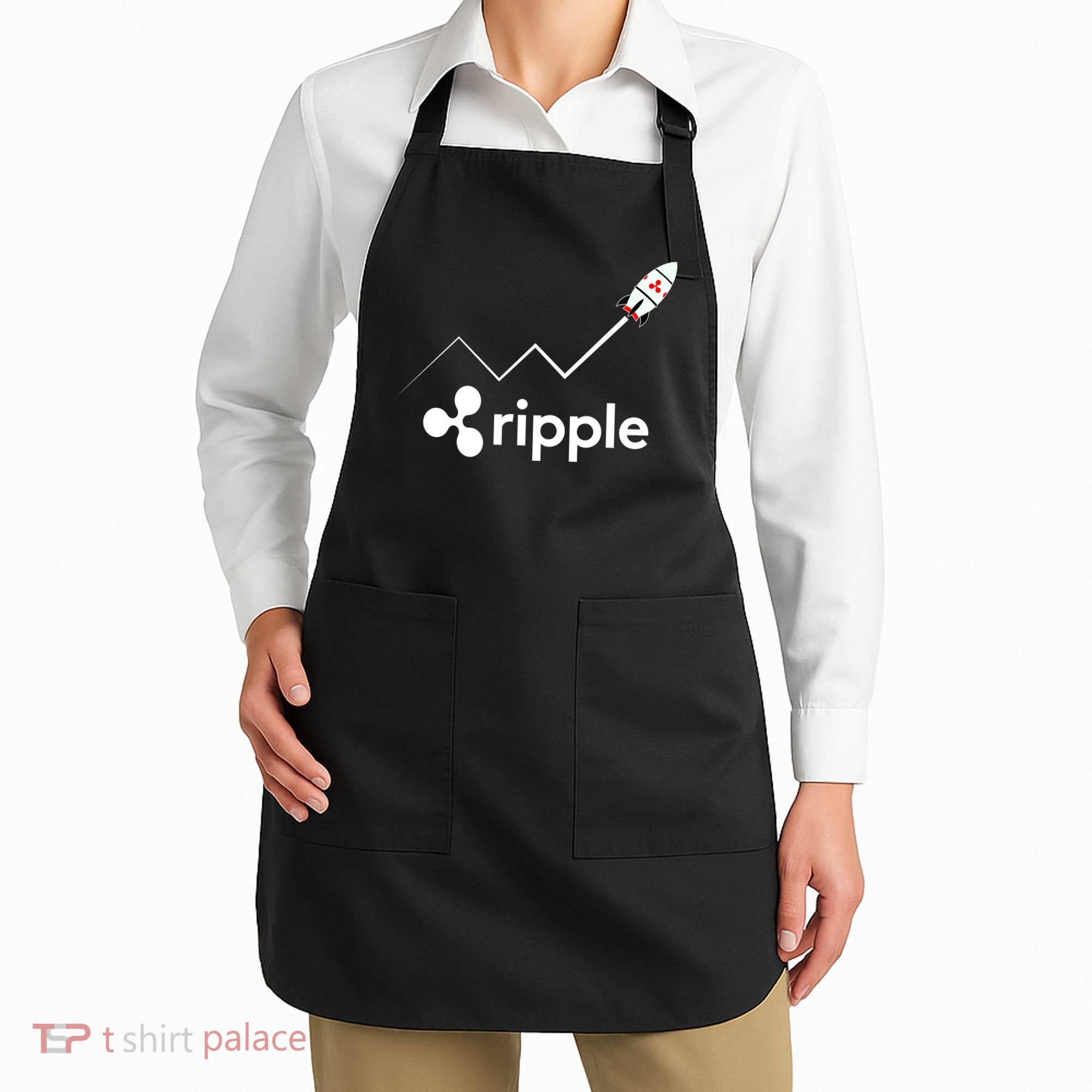 Ripple XRP To the Moon Crypto Rocket Chart Apron
