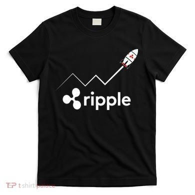 Ripple XRP To the Moon Crypto Rocket Chart T-Shirt