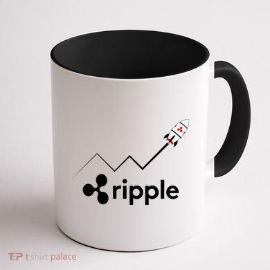 Ripple XRP To the Moon Crypto Rocket Chart Coffee Mug back
