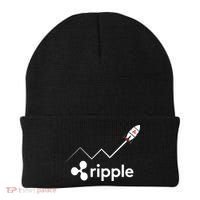 Ripple XRP To the Moon Crypto Rocket Chart Beanie thumb 0