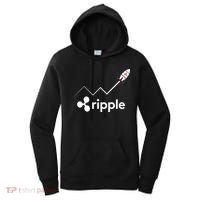 Ripple XRP To the Moon Crypto Rocket Chart Women's Hoodie thumb 0