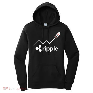 Ripple XRP To the Moon Crypto Rocket Chart Women's Hoodie