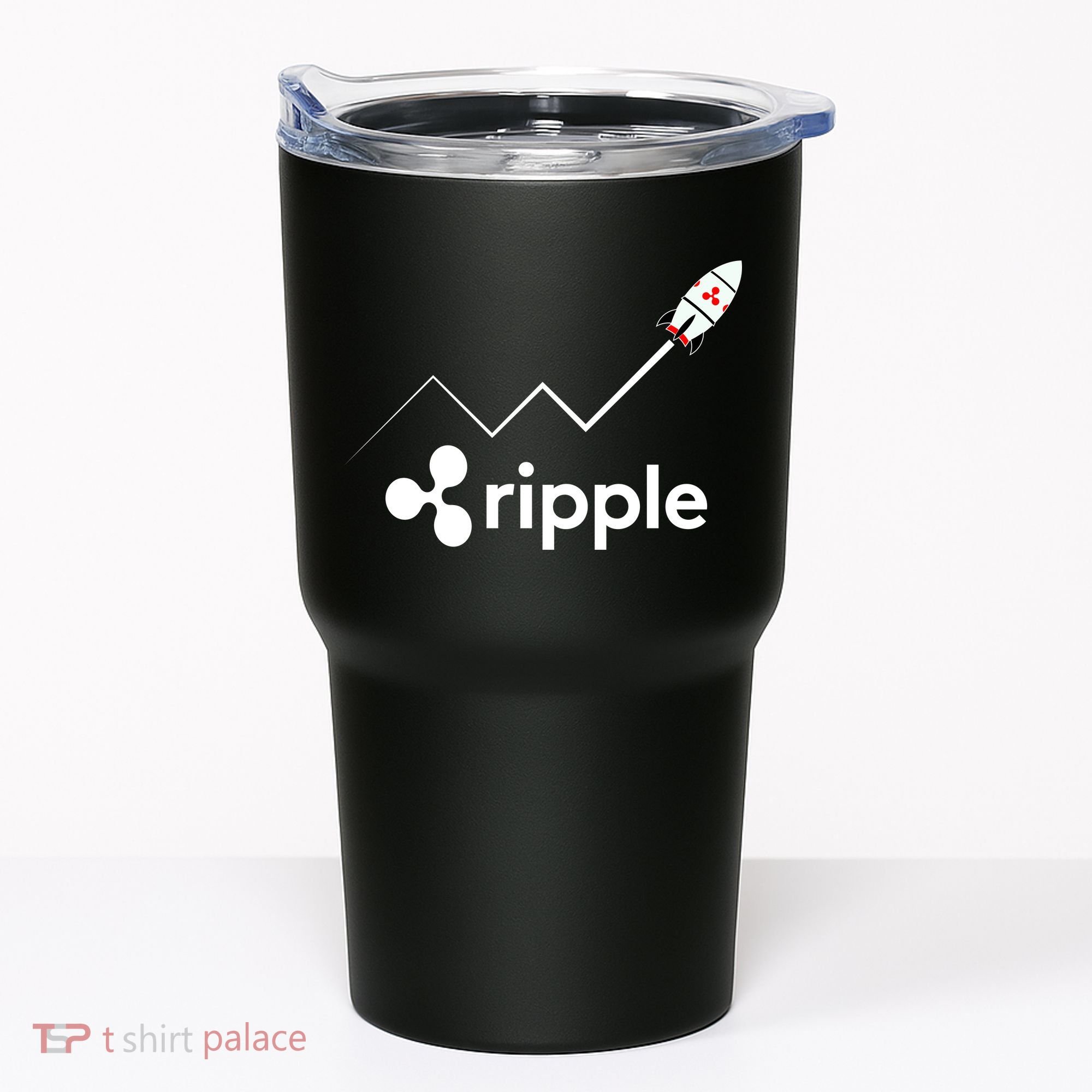 Ripple XRP To the Moon Crypto Rocket Chart Tumbler