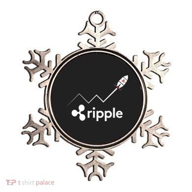 Ripple XRP To the Moon Crypto Rocket Chart Ornament