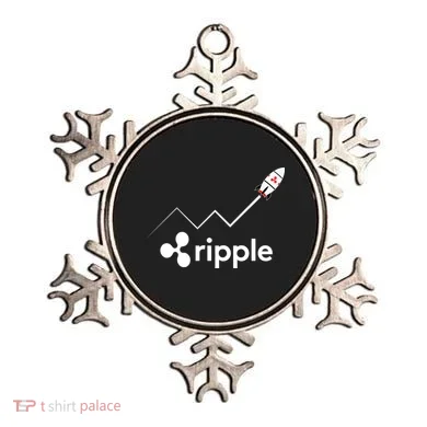 Ripple XRP To the Moon Crypto Rocket Chart Ornament
