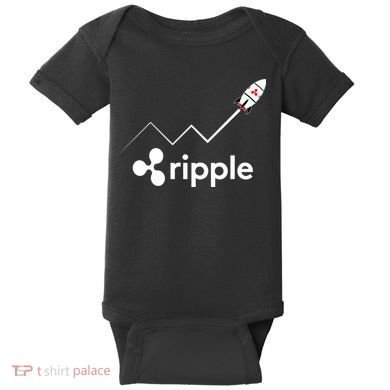 Ripple XRP To the Moon Crypto Rocket Chart Baby Bodysuit