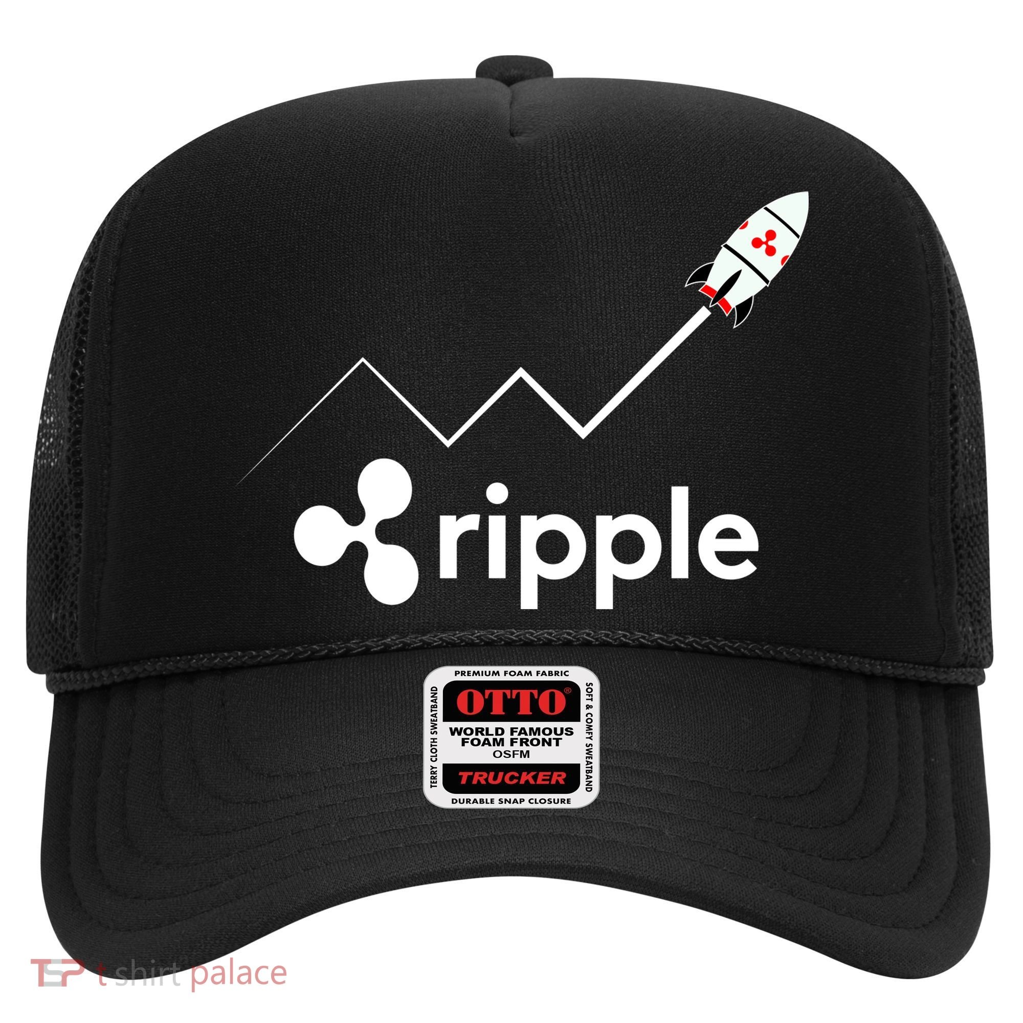 Ripple XRP To the Moon Crypto Rocket Chart Hat