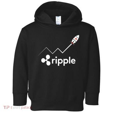 Ripple XRP To the Moon Crypto Rocket Chart Toddler Hoodie