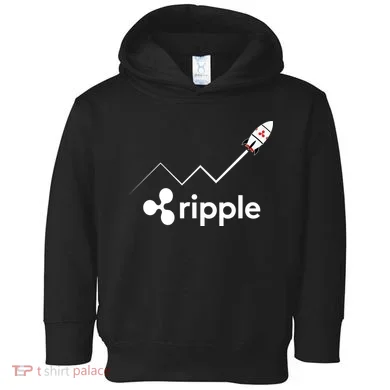 Ripple XRP To the Moon Crypto Rocket Chart Toddler Hoodie