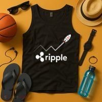 Ripple XRP To the Moon Crypto Rocket Chart Tank Top thumb 4