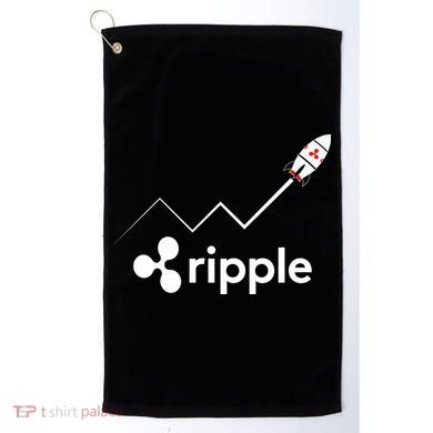 Ripple XRP To the Moon Crypto Rocket Chart Golf Towel