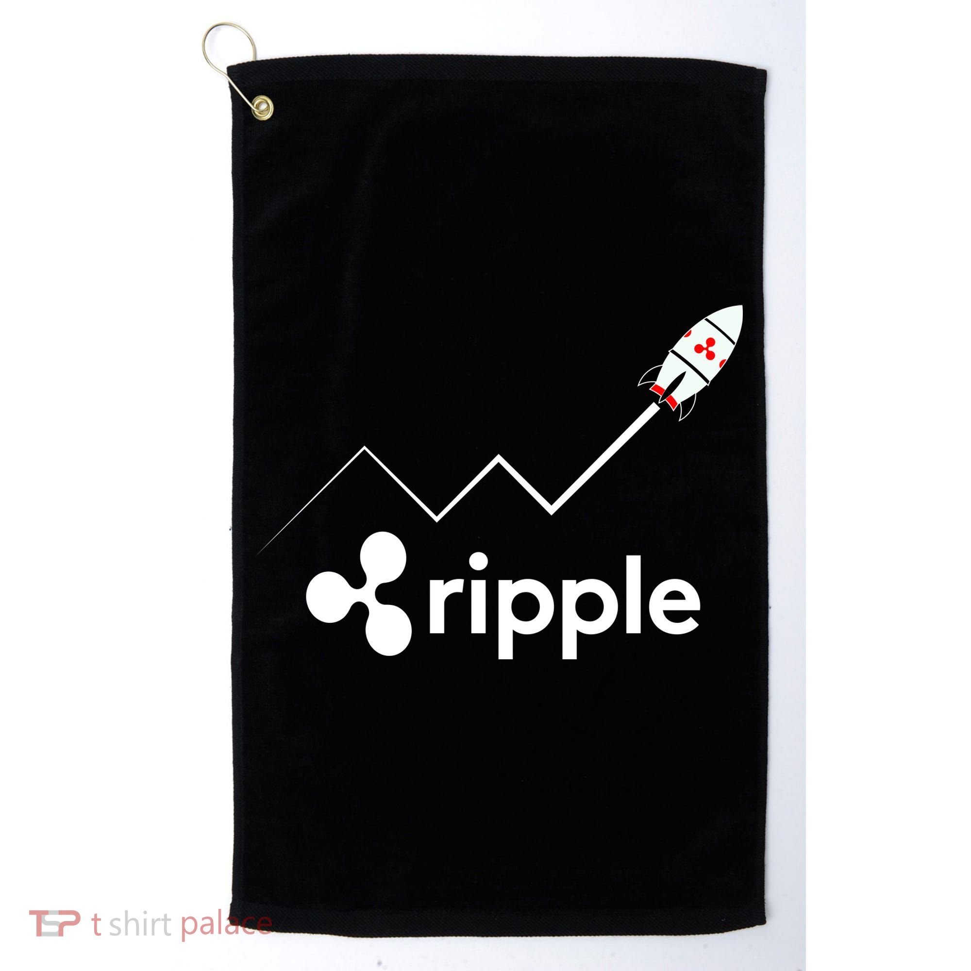 Ripple XRP To the Moon Crypto Rocket Chart Golf Towel