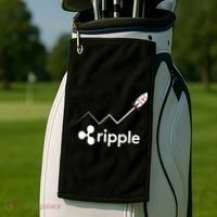Ripple XRP To the Moon Crypto Rocket Chart Golf Towel thumb 2