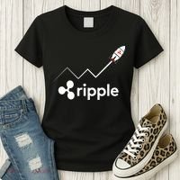 Ripple XRP To the Moon Crypto Rocket Chart Women's T-Shirt thumb 3