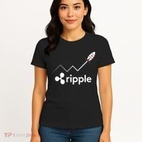 Ripple XRP To the Moon Crypto Rocket Chart Women's T-Shirt thumb 4