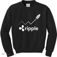 Ripple XRP To the Moon Crypto Rocket Chart Kids Sweatshirt thumb 0