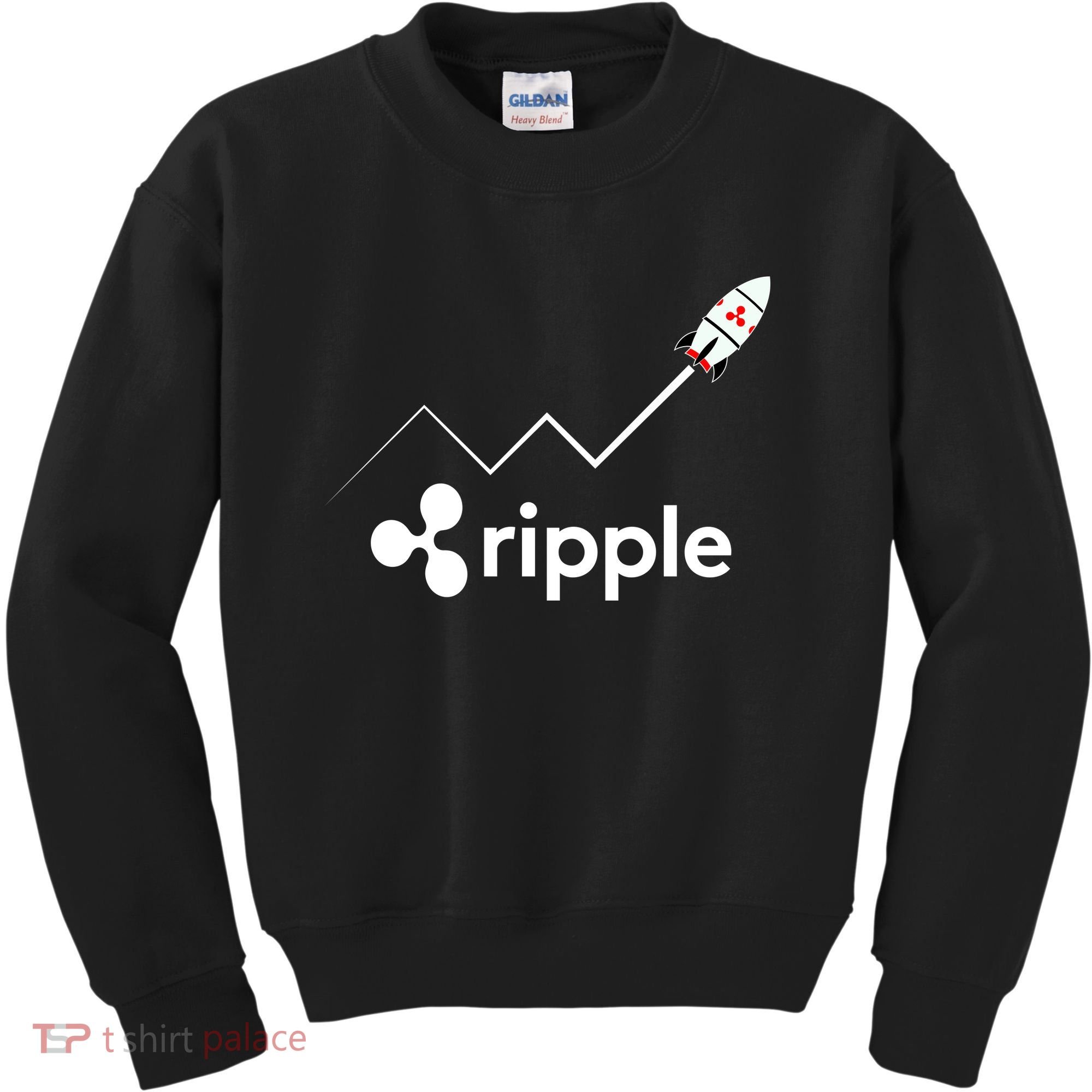 Ripple XRP To the Moon Crypto Rocket Chart Kids Sweatshirt