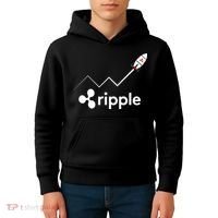 Ripple XRP To the Moon Crypto Rocket Chart Kids Hoodie thumb 4