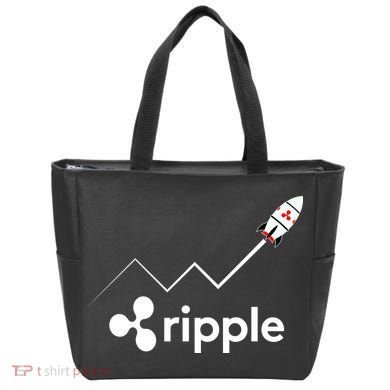 Ripple XRP To the Moon Crypto Rocket Chart Tote Bag