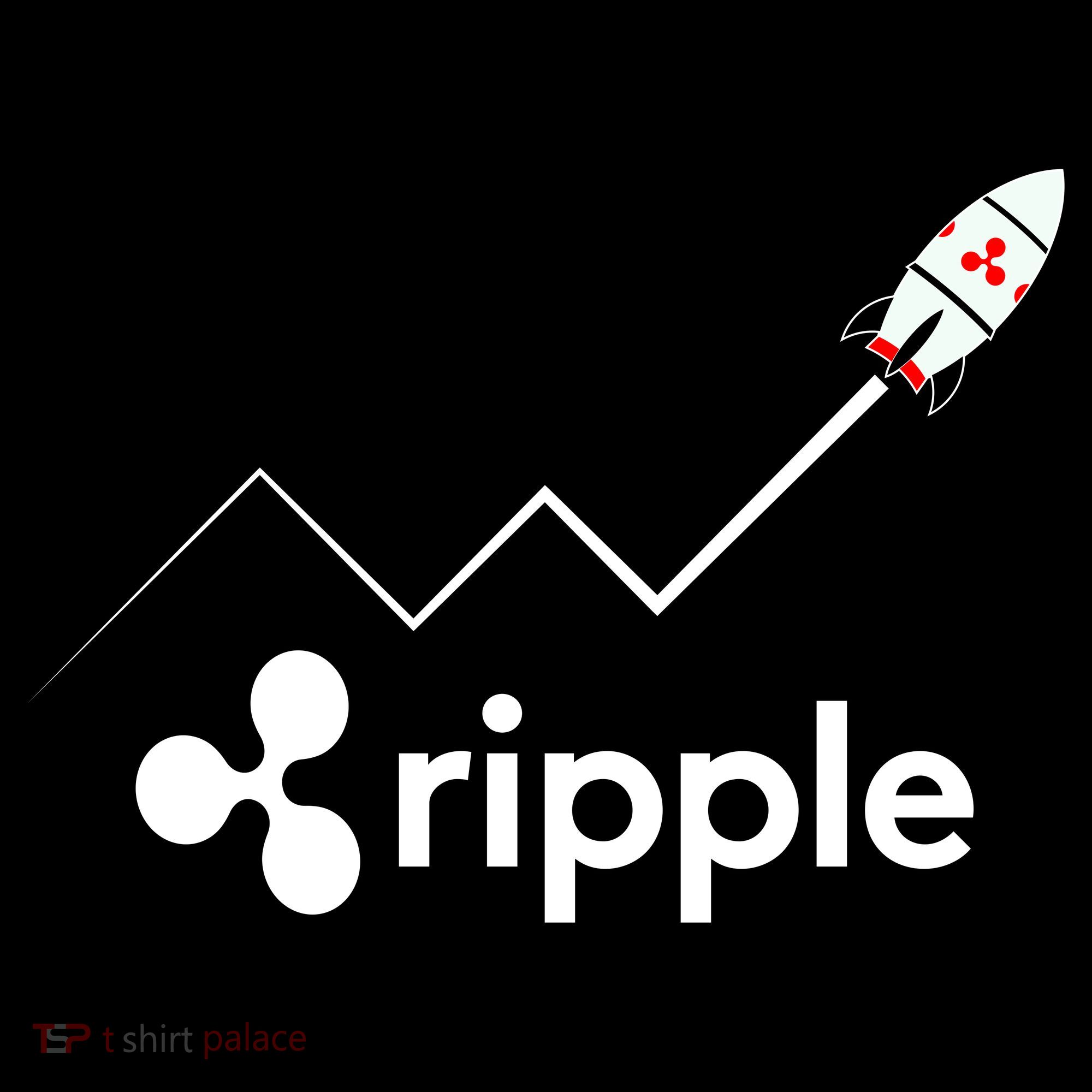 Ripple XRP To the Moon Crypto Rocket Chart Tote Bag