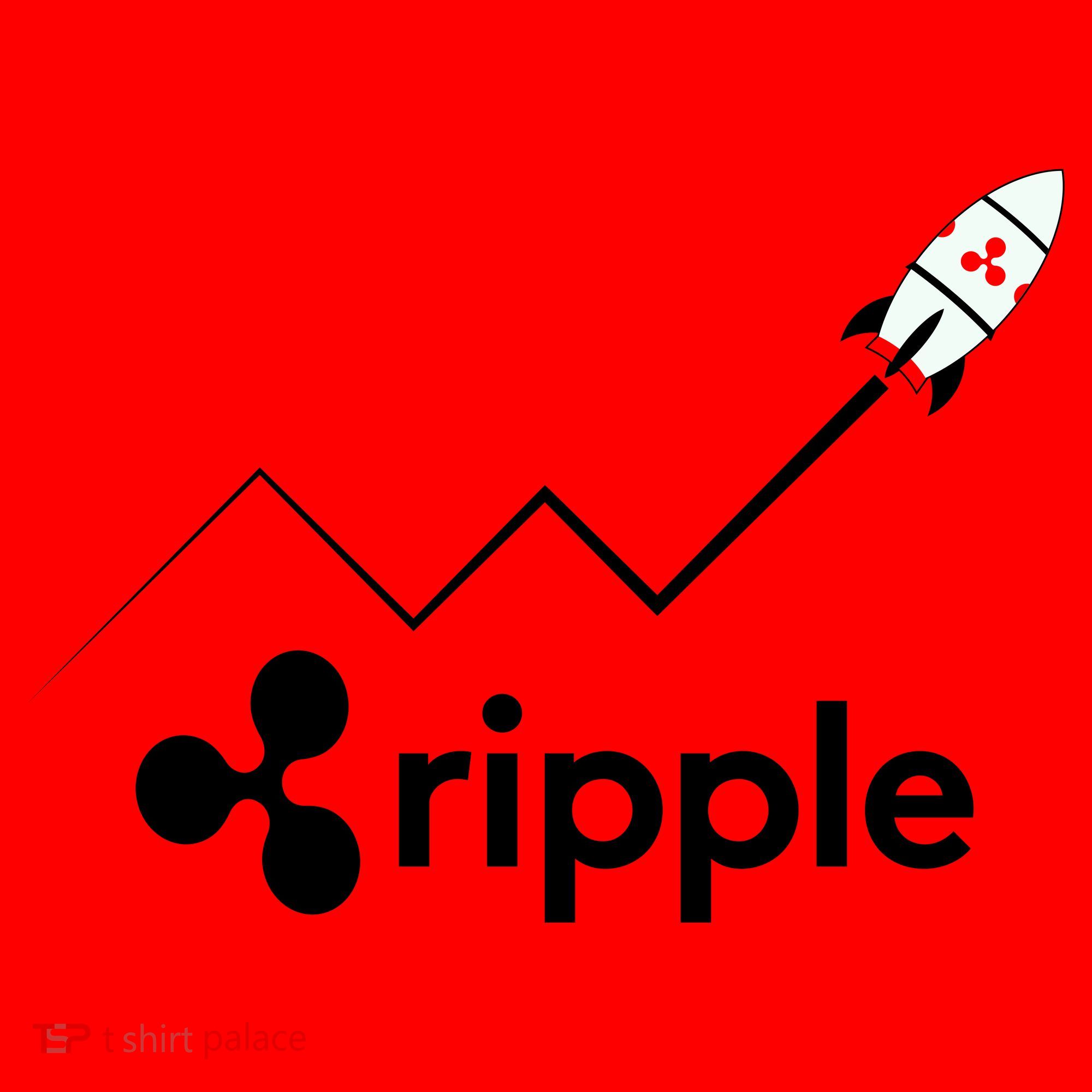 Ripple XRP To the Moon Crypto Rocket Chart Santa Hat