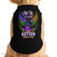 Rockstar I ROCK THE SPECTRUM Autism World Awareness Dad Doggie Tank thumb 0
