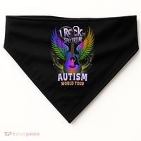 Rockstar I ROCK THE SPECTRUM Autism World Awareness Dad USA-Made Doggie Bandana thumb 0