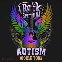 Rockstar I ROCK THE SPECTRUM Autism World Awareness Dad USA-Made Doggie Bandana thumb 2