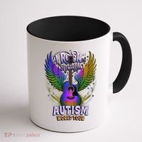 Rockstar I ROCK THE SPECTRUM Autism World Awareness Dad Coffee Mug thumb 1