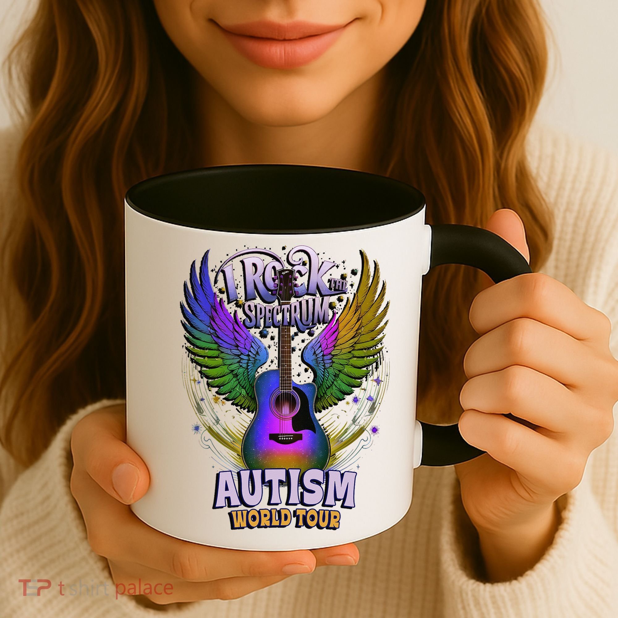 Rockstar I ROCK THE SPECTRUM Autism World Awareness Dad Coffee Mug