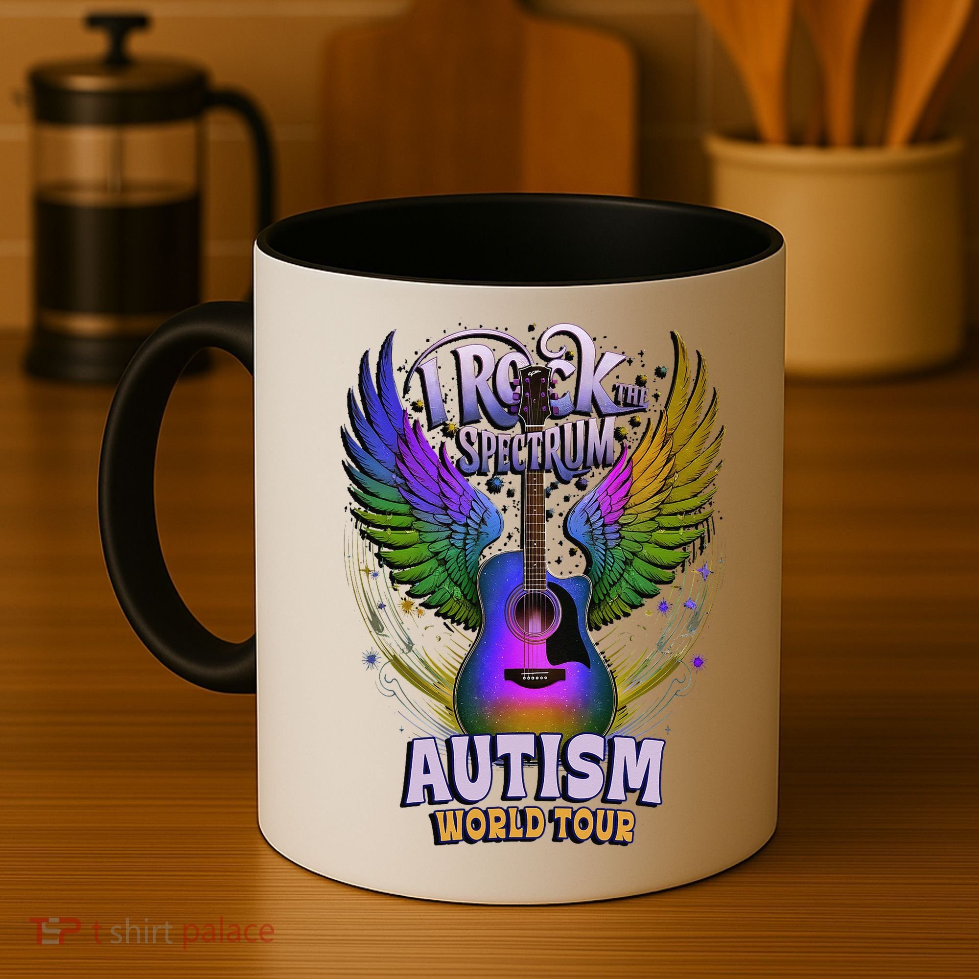Rockstar I ROCK THE SPECTRUM Autism World Awareness Dad Coffee Mug